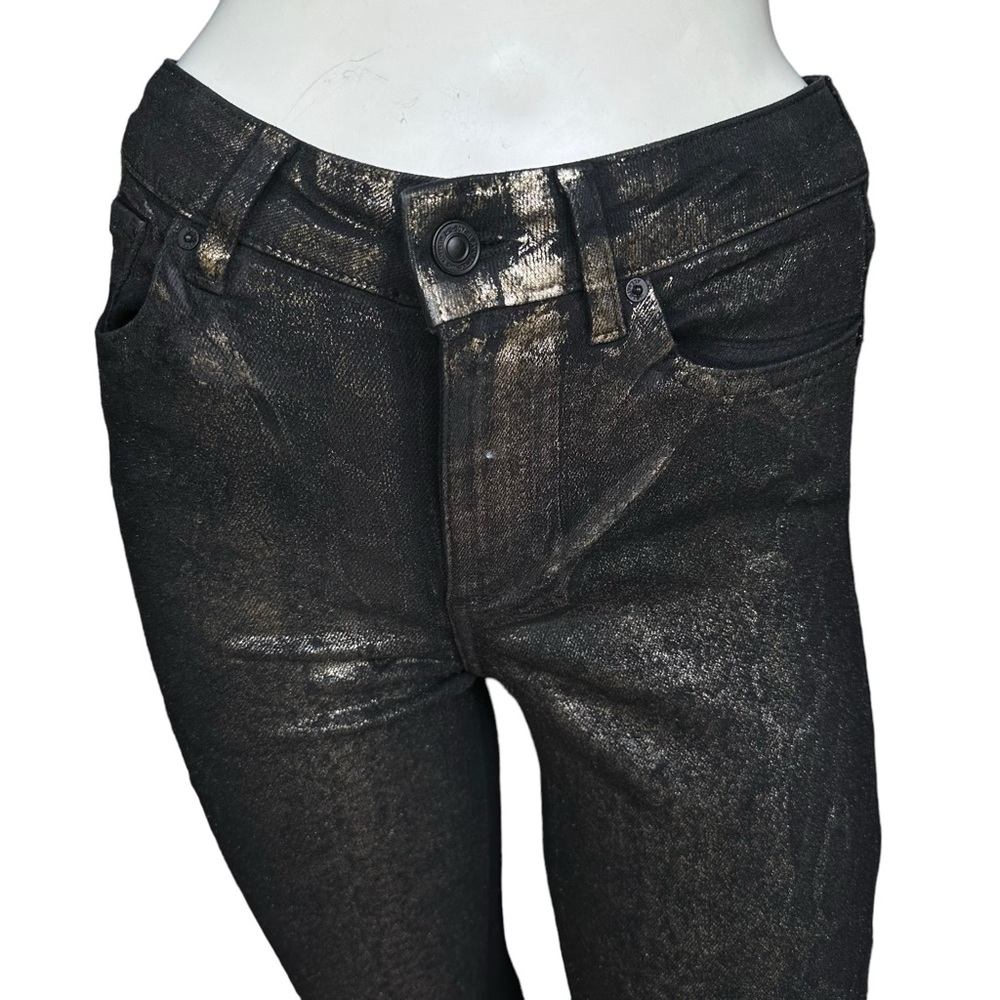 All Saints Miller Snakeskin Print Metallic Foil Grunge Jeans Size 25 - Picture 2 of 12